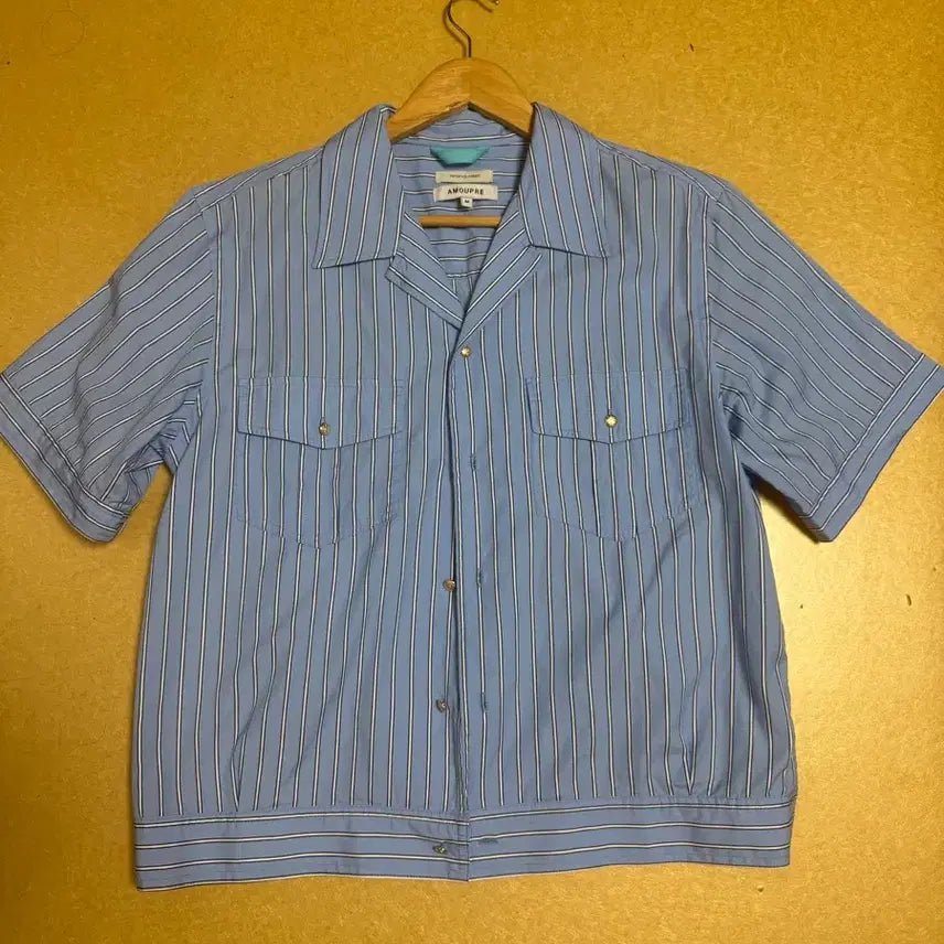 [BUNJANG] Amopha M Blue Striped Pocket Shirt / 아모프레 셔츠 M