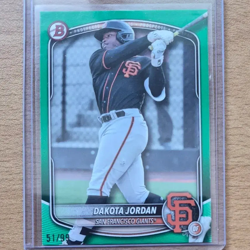 [BUNJANG] 2025 Topps Baumann San Francisco Dakota Jordan Green Card (Limited Edition 99) / 2025 탑스 바우만 샌프란시스코 다코타 조던 99한정 그린카드 판매합니다.