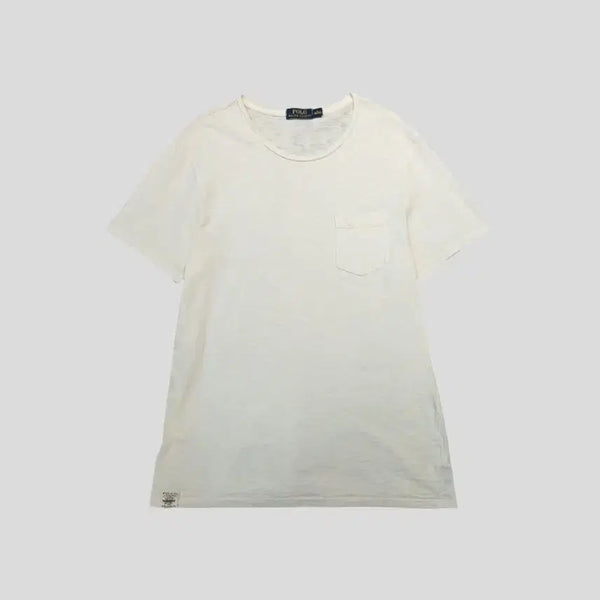 [BUNJANG] Polo Ralph Lauren Chest Pocket Logo Cotton T-Shirt L / 폴로랄프로렌 아이보리 크림 체스트포켓 로고 코튼 반팔 티셔츠 L