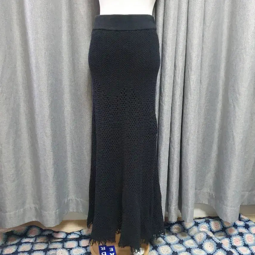 [BUNJANG] 6677banding Textured Maxi Skirt / 6677밴딩 짜임 맥시스커트