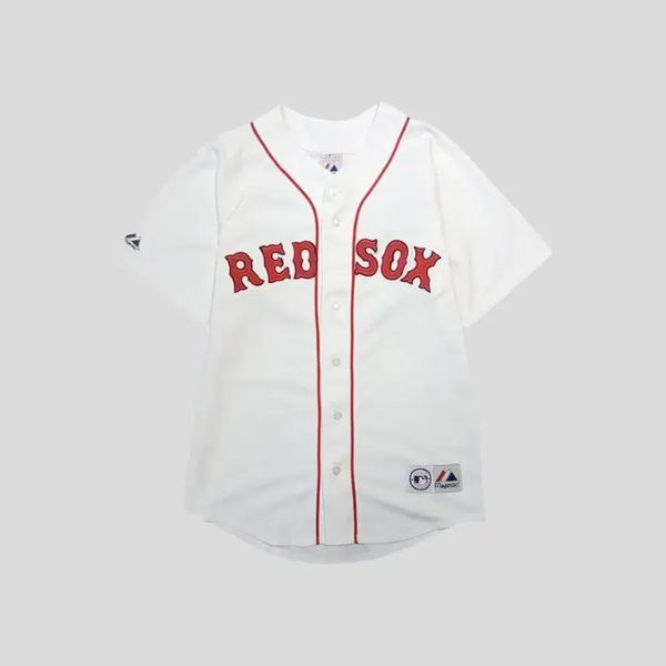 [BUNJANG] Majestic Boston Red Sox Team Logo Baseball Jersey T-Shirt / 타미힐피거 그린 레드 멀티컬러 타탄 체크 타미로고 프레피 치노 반바지 하프팬츠 38