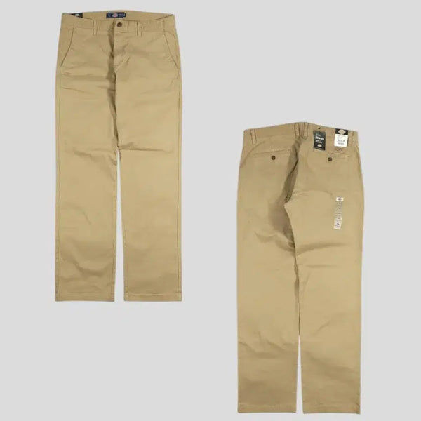 [BUNJANG] Dickies 577287 Slim Straight Fit Stretch Chino Pants Beige / 디키즈 577287 베이지 로고패치 슬림 스트레이트핏 스트레치 치노팬츠 면바지 코튼팬츠 새상품 35