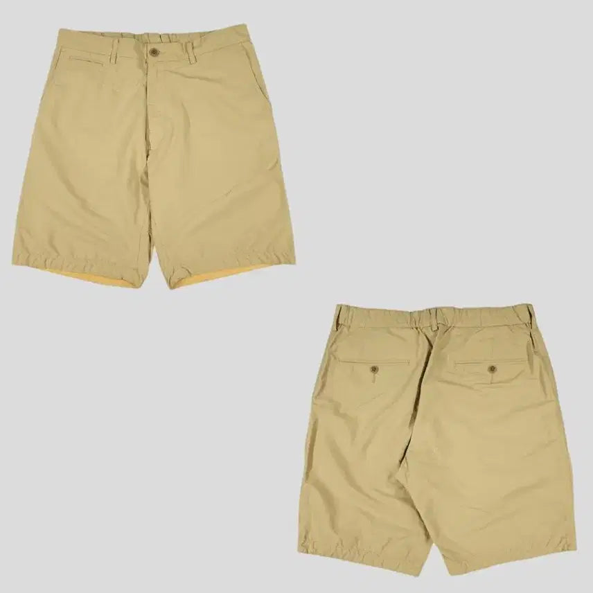 [BUNJANG] Nanamica Tailored Fit Amekaji Casual Poly Shorts (34-36) / NANAMICA 나나미카 JP 베이지 밴딩 캐주얼 테일러드핏 아메카지 미니멀 폴리 반바지 하프팬츠 MADE IN JAPAN 34-36