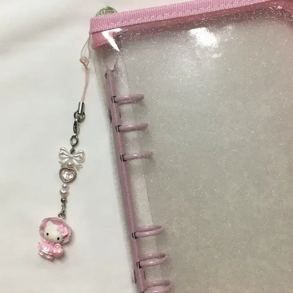 [BUNJANG] Sanrio Hello Kitty & Nobara Kitty 6-Hole Diary Set with Keychain / 산리오 헬로키티 노바라키티키링 6공다이어리 세트