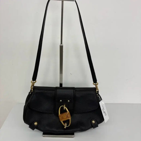 [BUNJANG] Salvatore Ferragamo Gold Metal Wood Accent Shoulder Bag / 페레가모 숄더백