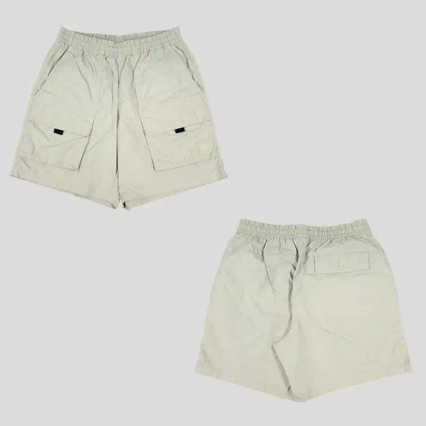 [BUNJANG] NFL Beige Tonton Logo Banding Cargo Nylon Track Shorts / NFL 엔에프엘 베이지 톤톤 로고 밴딩 카고 나일론 트랙 반바지 하프팬츠 31-33
