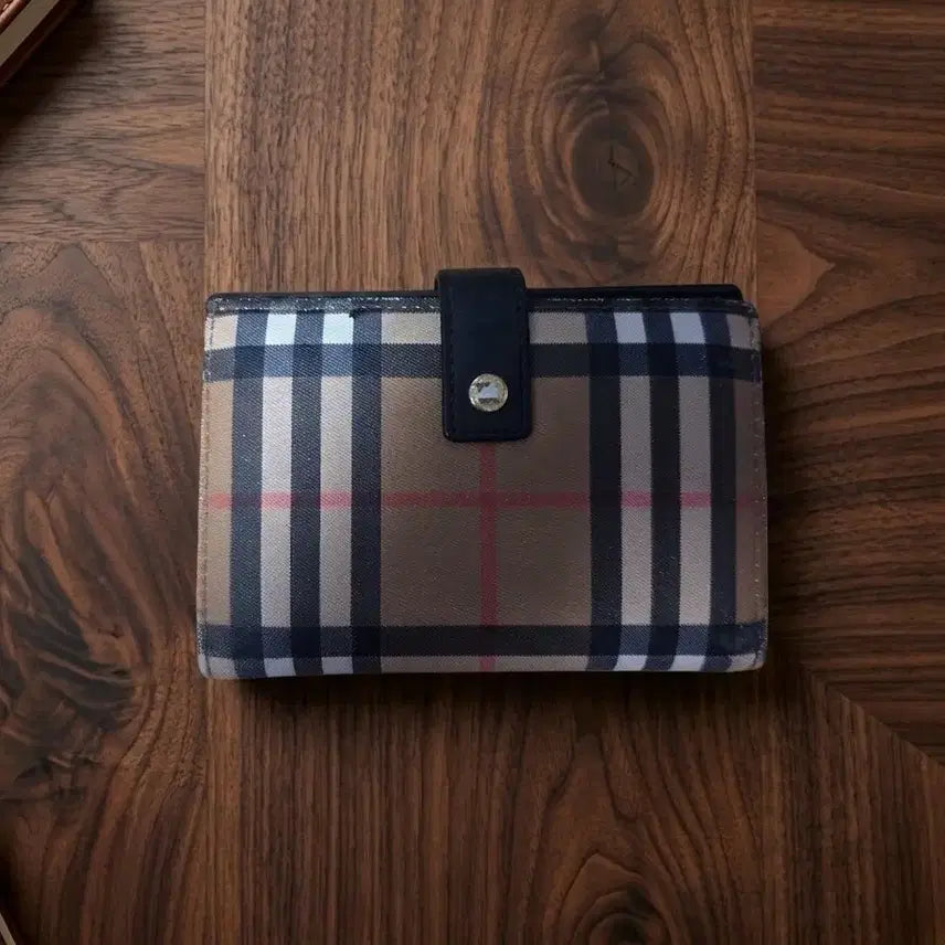 [BUNJANG] Burberry Vintage Check Leather Flap Medium Wallet / [정품] 버버리 빈티지 체크 레더 플랩 중지갑 (박스/보증서 풀구성)