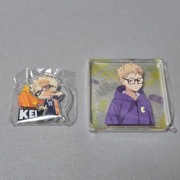 [BUNJANG] Haikyuu!! Tsukishima Kei Acrylic Keychain & Acrylic Block Set / 하이큐 츠키시마 아크릴 키링 + 아크릴 블록 일괄