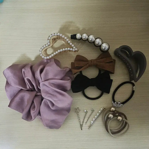 [BUNJANG] Hair Accessory Bundle Set (Scrunchies, Claw Clips, Hair Ties) / (전체가격)헤어 악세서리(집게핀,고무줄,곱창) 일괄판매합니다~