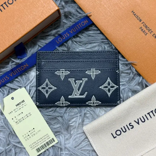 [BUNJANG] Louis Vuitton Shadow Card Holder Navy / 루이비통 쉐도우 카드지갑 풀구성