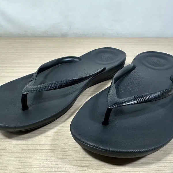 [BUNJANG] Fitflop Flip-Flops Black Sandals / 핏플랍 쪼리 블랙슬리퍼