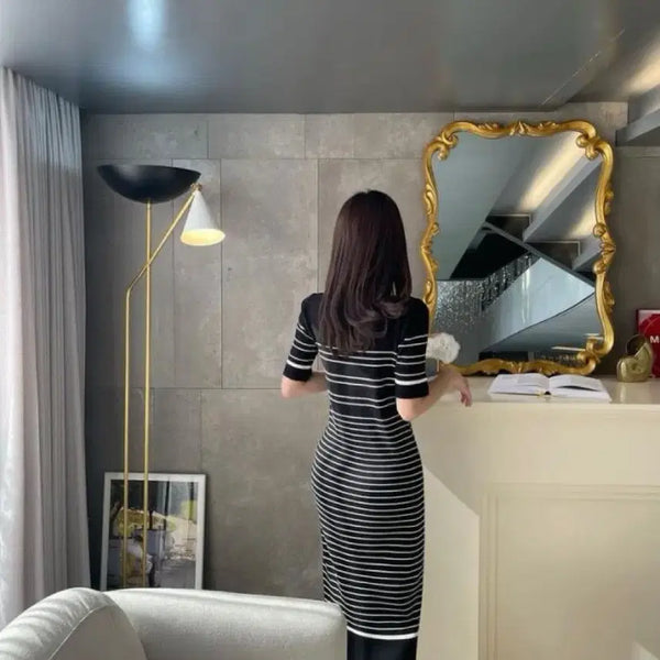 [BUNJANG] Mimiew Time Stripe Dress Long/Short / 미미워 타임 스트라이프 원피스 롱/숏