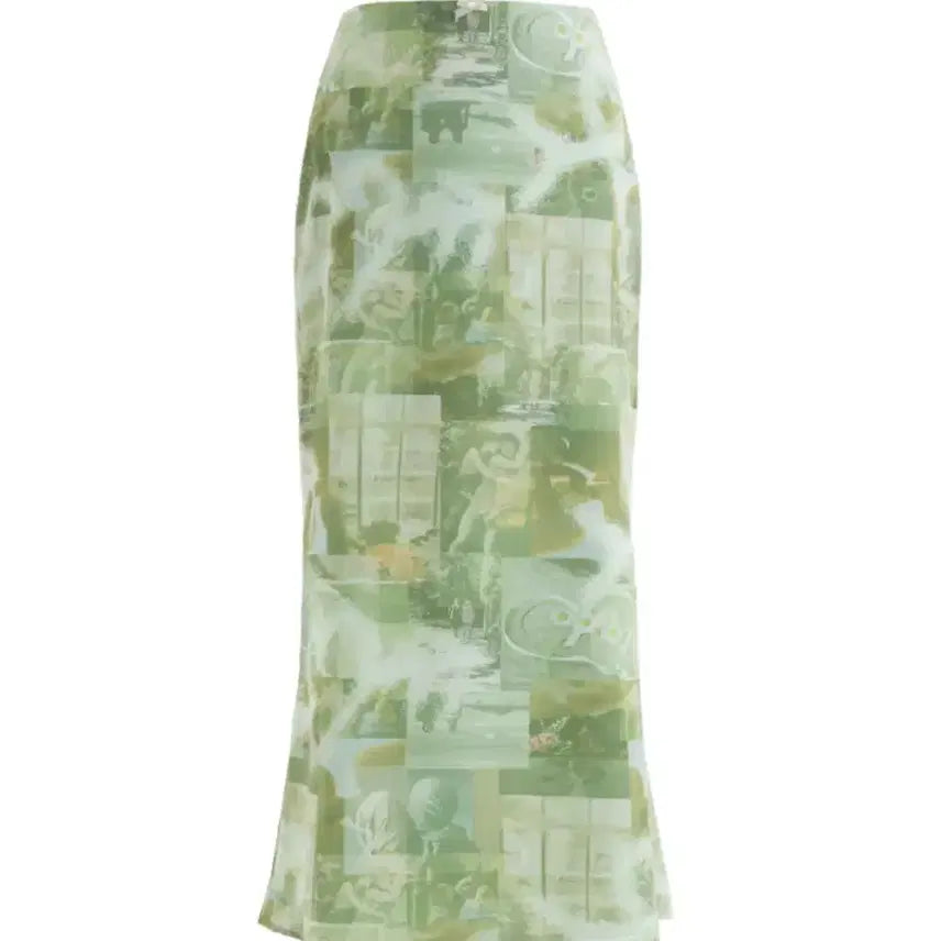 [BUNJANG] Synletters Mint Romance Long Skirt M / 신스레터스 민트 로맨스 롱 스커트 M