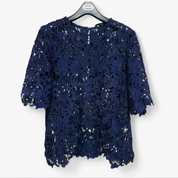 [BUNJANG] Zara Women's Lace Sheer Short Sleeve Blouse / 55 새상품 자라 여성 블라우스 레이스 시스루 여름  반팔 새제품