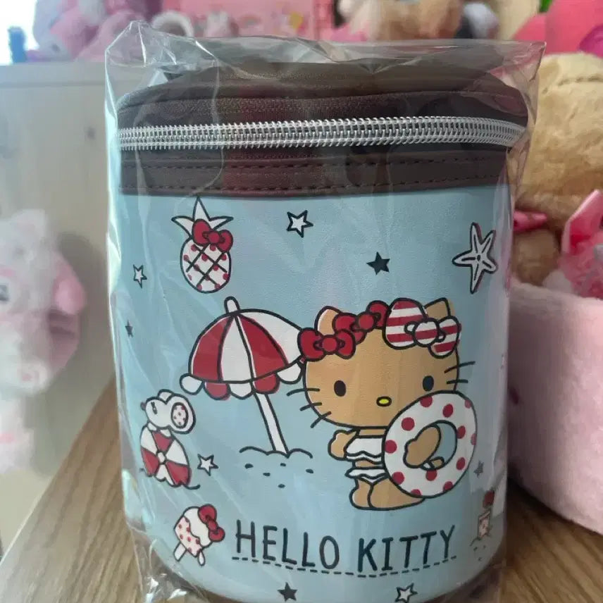 [BUNJANG] Tanning Kitty Cylinder Pouch / 태닝키티 원통 파우치