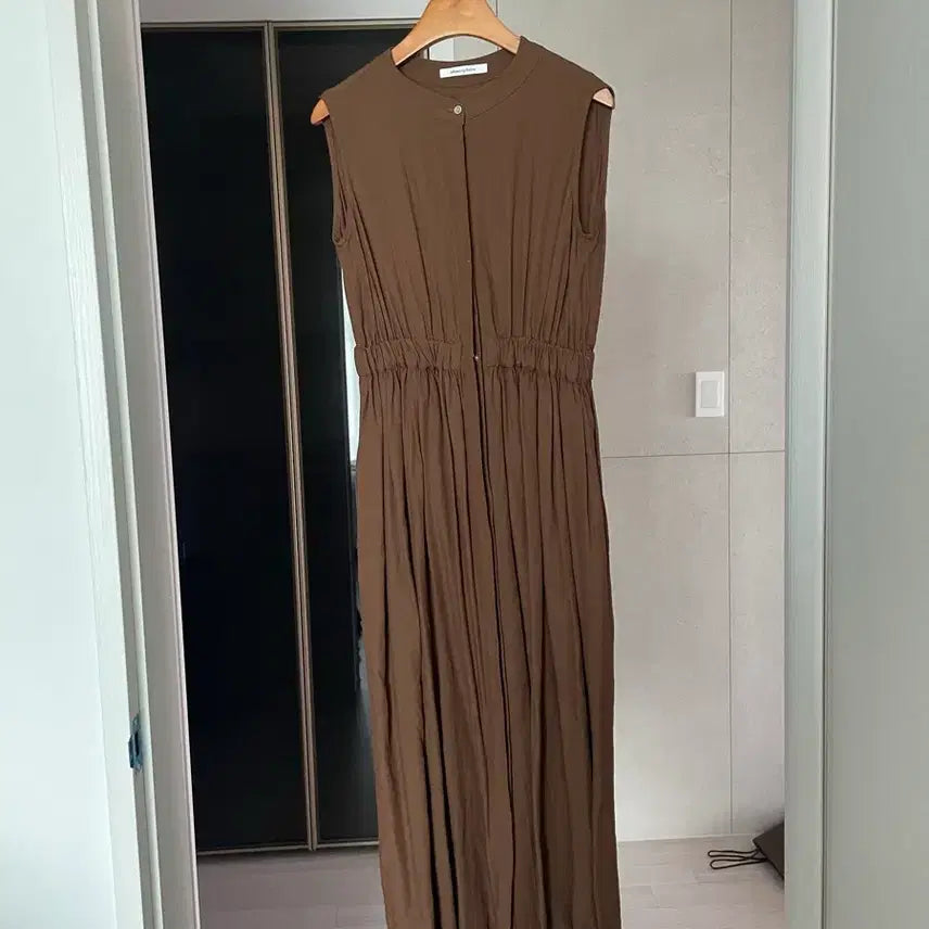 [BUNJANG] Brown Shirring Maxi Dress / 브라운 셔링 맥시 원피스