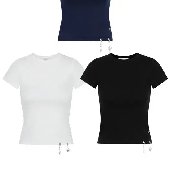[BUNJANG] Pale J Created Basic Eyelet Charm T-Shirt / 페일제이드 Basic Eyelet Charm T
