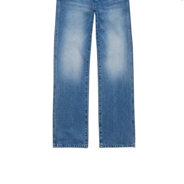 [BUNJANG] Six and a Half Mid Rise Straight Blue Jeans / 식스앤어하프 미드라이즈 스트레이트 블루