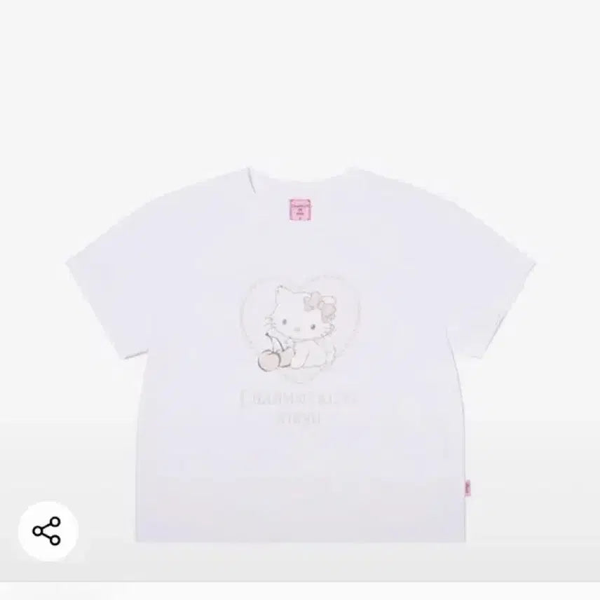 [BUNJANG] Kirsh x Charming Kitty Pigment Semi Crop T-Shirt White / 키르시 챠미키티 피그먼트 세미 크롭 티셔츠 화이트 m