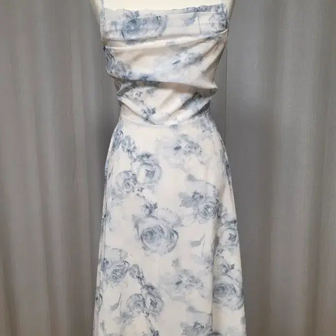 [BUNJANG] Floral Strap Maxi Dress / 새상품 끈나시 플로럴 끈나시 원피스