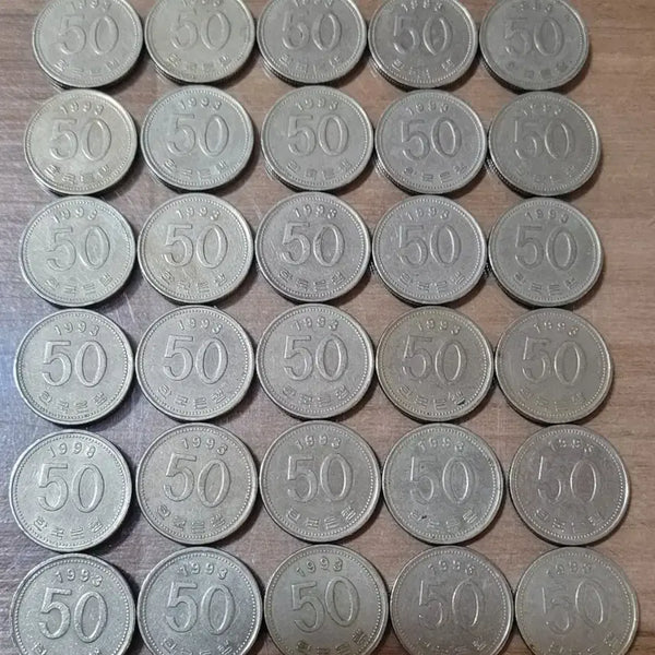 [BUNJANG] 1993 50 Won Coin Set (30 Coins) / 동전 사용제 특년도 1993년 50원 30개