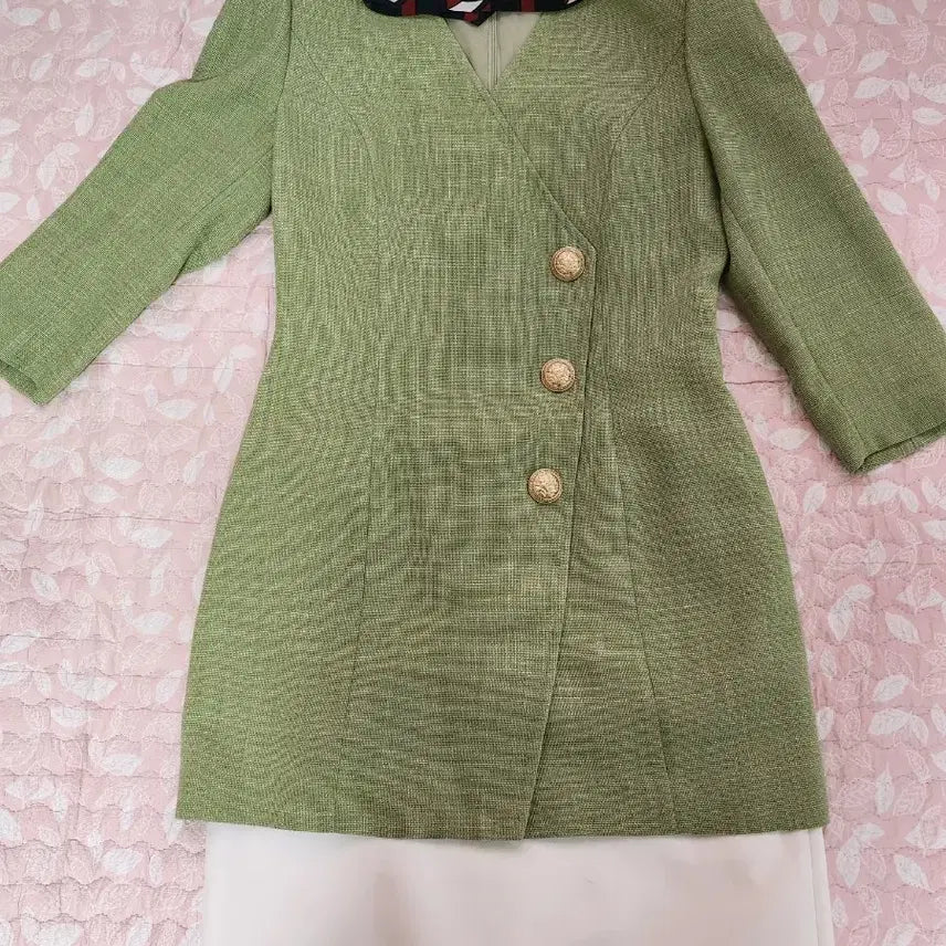[BUNJANG] MOJO.S.PINE Linen Mini Dress (Green, Size 55) / (오늘만 5만원대/ 55사이즈/기장변형/새상품) 모조에스핀 린넨 연두 ops