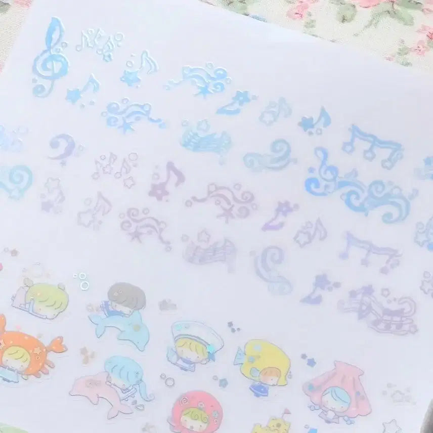 [BUNJANG] Cotton World Eunpa Music Score Kiss Cut Stickers (50cm) / 코튼월드 은파 악보 키스컷