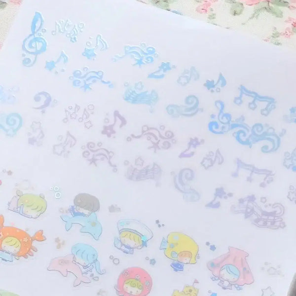 [BUNJANG] Cotton World Eunpa Music Score Kiss Cut Stickers (50cm) / 코튼월드 은파 악보 키스컷