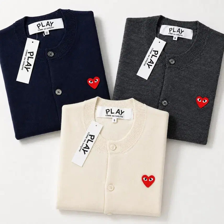 [BUNJANG] Comme des Garçons PLAY Wool 100% Short Sleeve Cardigan / 꼼데가르송 반팔 여성 가디건