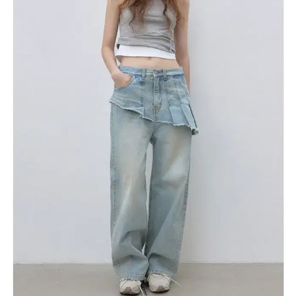 [BUNJANG] theohyou Vintage Unbalanced Denim Pants Light Blue S / theohyou 더오유 빈티지 언밸런스 데님 팬츠 라이트블루S