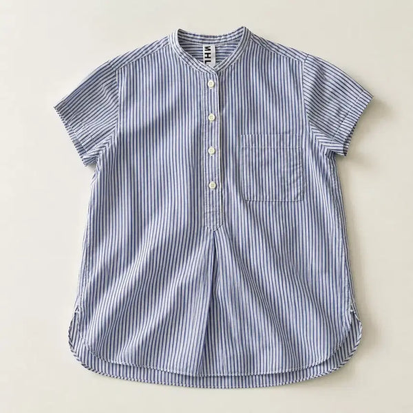 [BUNJANG] Margaret Howell Striped Short Sleeve Blouse / MHL 마가렛호웰 스트라이프 반팔 블라우스