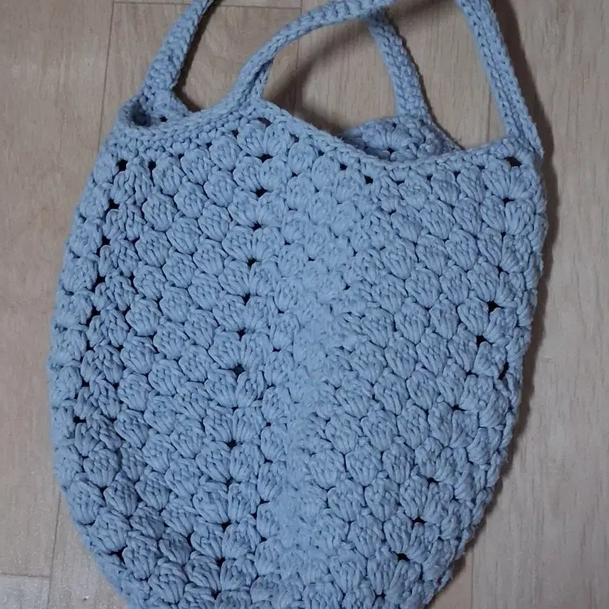 [BUNJANG] Knit Tote Bag Blue / 뜨개 가방 블루