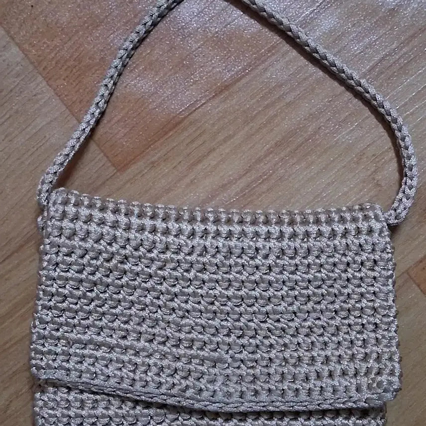 [BUNJANG] Knit Crochet Card Holder Beige / 니트 크로셰 카드지갑 베이지