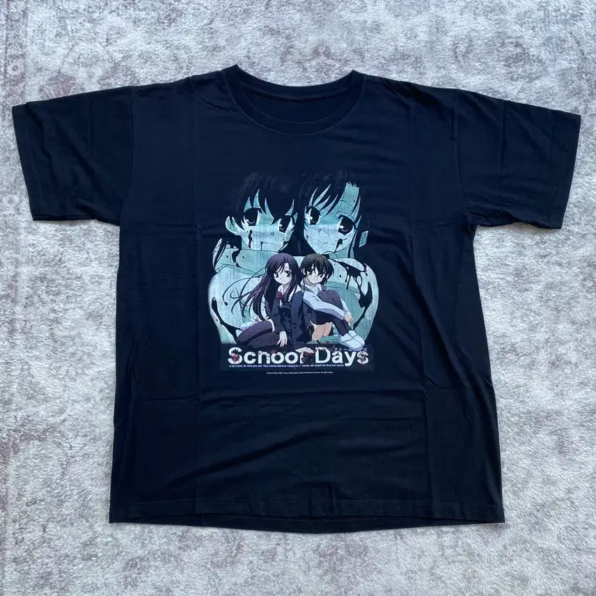 [BUNJANG] School Days Bootleg Animation T-Shirt / 스쿨데이즈 부틀렉 애니메이션 티셔츠 애니티