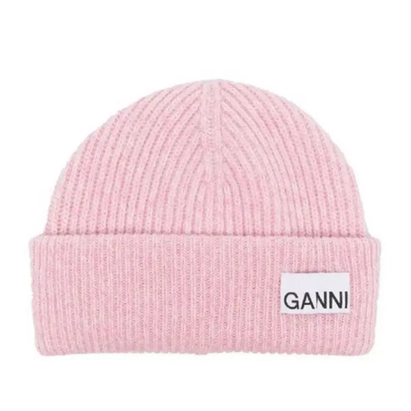 [BUNJANG] GANNI Logo Patch Beanie Pink / GANNI 가니 로고 패치 비니 핑크