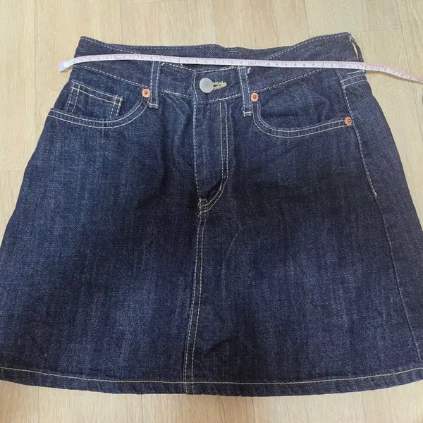 [BUNJANG] A-Line Denim Skirt / 진청 데님 A라인 스커트 M