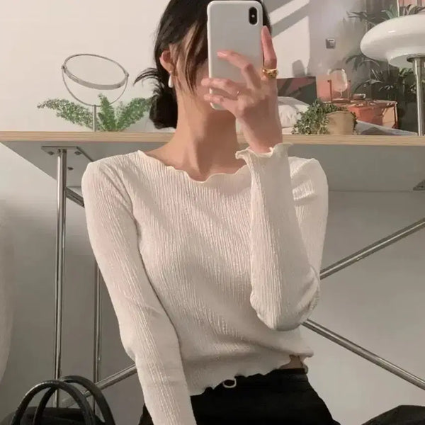 [BUNJANG] Blair Cropped Pleated T-Shirt Blouse / 사색 블레아 크롭 플리츠 티셔츠 플리츠 블라우스 여성 데일리룩