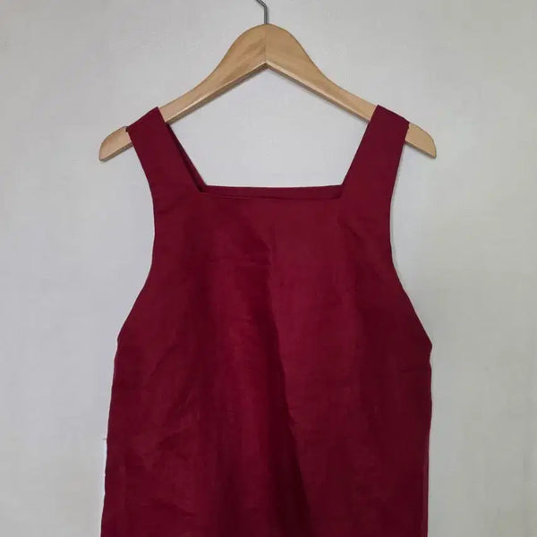[BUNJANG] SPAO Burgundy Linen Sleeveless Blouse / [새상품] 스파오 버건디 린넨 나시 블라우스