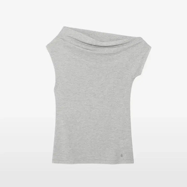 [BUNJANG] Glowny Tilt Drape Top Melange Gray / 글로니 tilt drape top melange gray
