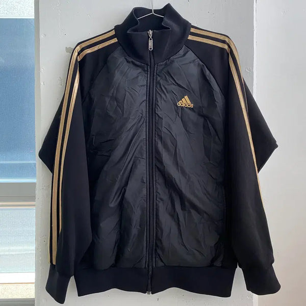 [BUNJANG] Adidas Black & Gold Track Jacket / (L) 아디다스 검골 져지 집업 트랙탑