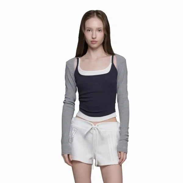 [BUNJANG] Glacier Layered Top Navy / 클리시어 레이어트 탑 네이비