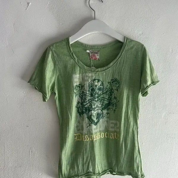 [BUNJANG] Skull Tie-Dye Short-Sleeve Top / 스컬 타이다이 반팔탑