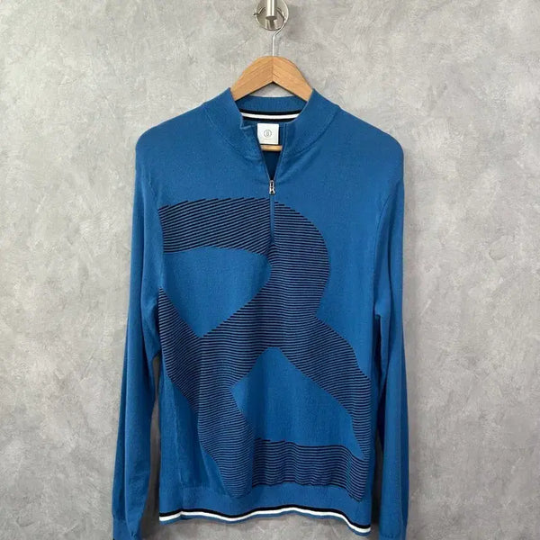 [BUNJANG] Bogner Blue Men's Golf Knit Sweater Size 100 / BOGNER 블루 남성 골프 니트 스웨터 100사이즈
