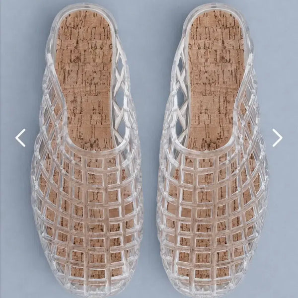 [BUNJANG] Clear Punching Jelly Mules / 새상품 투명 젤리슈즈  펀칭 젤리슬리퍼 뮬