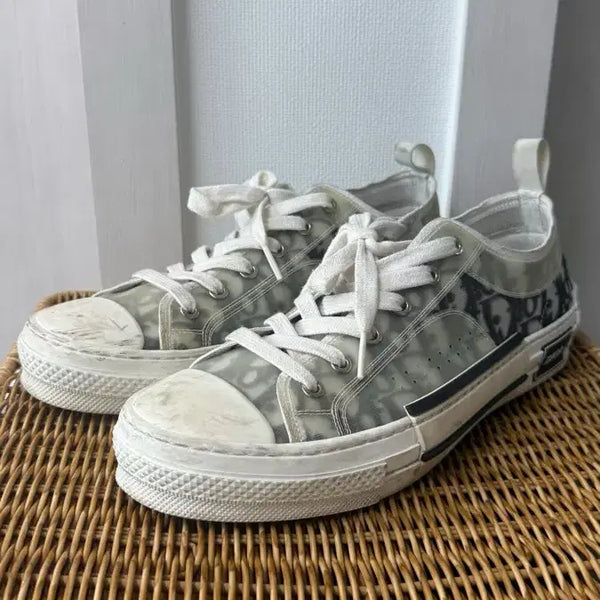 [BUNJANG] Dior Oblique Canvas Low Top Sneakers / 디올 오블리크 컨버스 로우 42
