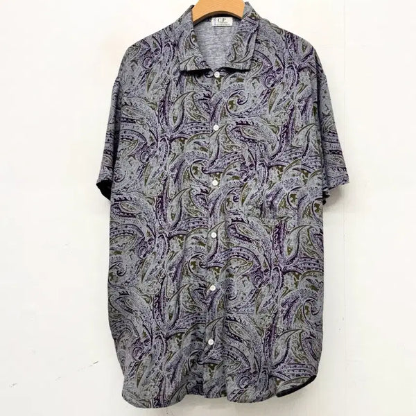 [BUNJANG] 80s C.P. Company Paisley Pattern Rayon Short Sleeve Shirt / 80s CP컴퍼니 페이즐리 패턴 반팔 셔츠