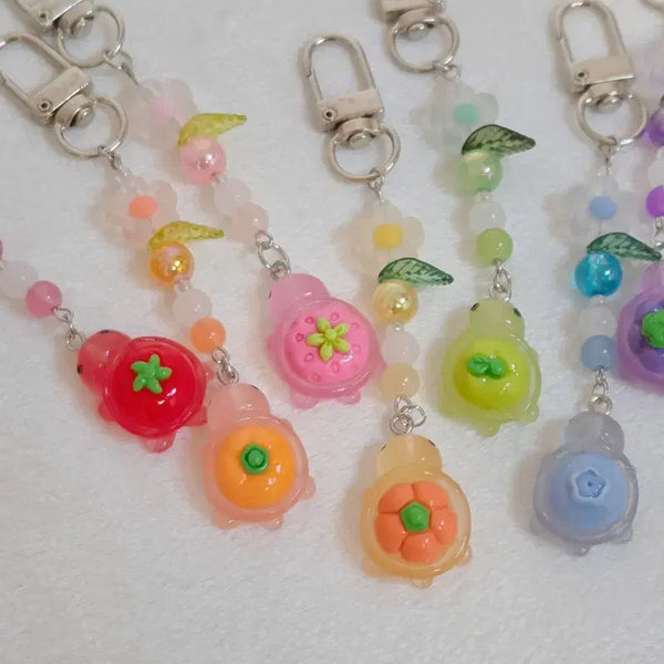 [BUNJANG] Fruit Turtle Beaded Keychain (7 Colors) / 과일거북이 비즈 키링 (7가지 색상)
