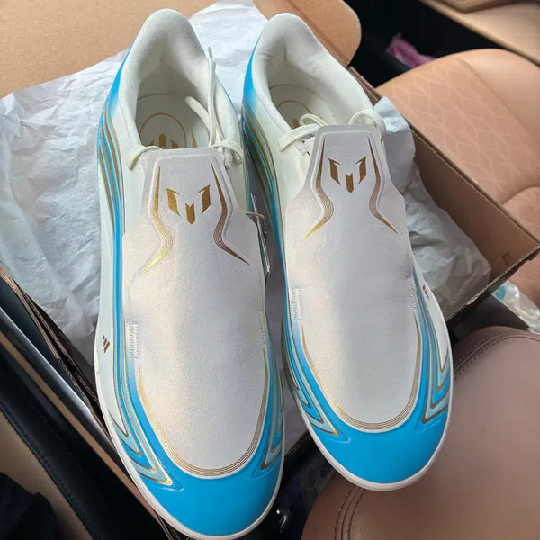 [BUNJANG] Adidas F50 Messi League TF Soccer Cleats White/Sky Blue/Gold Size 270mm / 아디다스 F50 메시 리그 TF (IH1903) 270mm