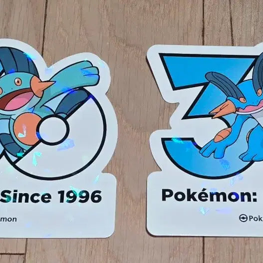 [BUNJANG] Pokemon 30th Anniversary Logo Sticker Set (Numel & Camerupt) / 포켓몬스터 팝업스토어 30주년 로고 스티커 늪짱이 대짱이 일괄