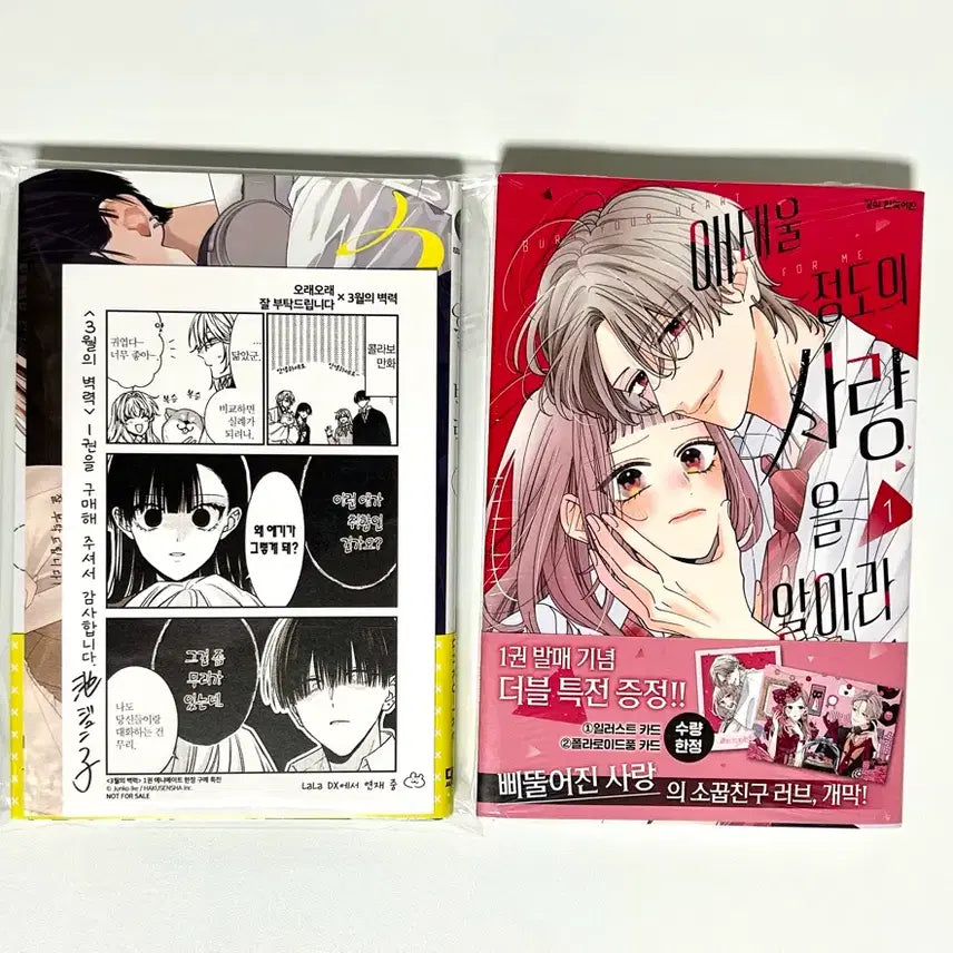 [BUNJANG] March of Thunder Vol. 1 & Know the Love That Burns Me Vol. 1 Manga Set / 3월의 벽력 애니메이트 애태울 정도의 사랑을 알아라 순정만화책
